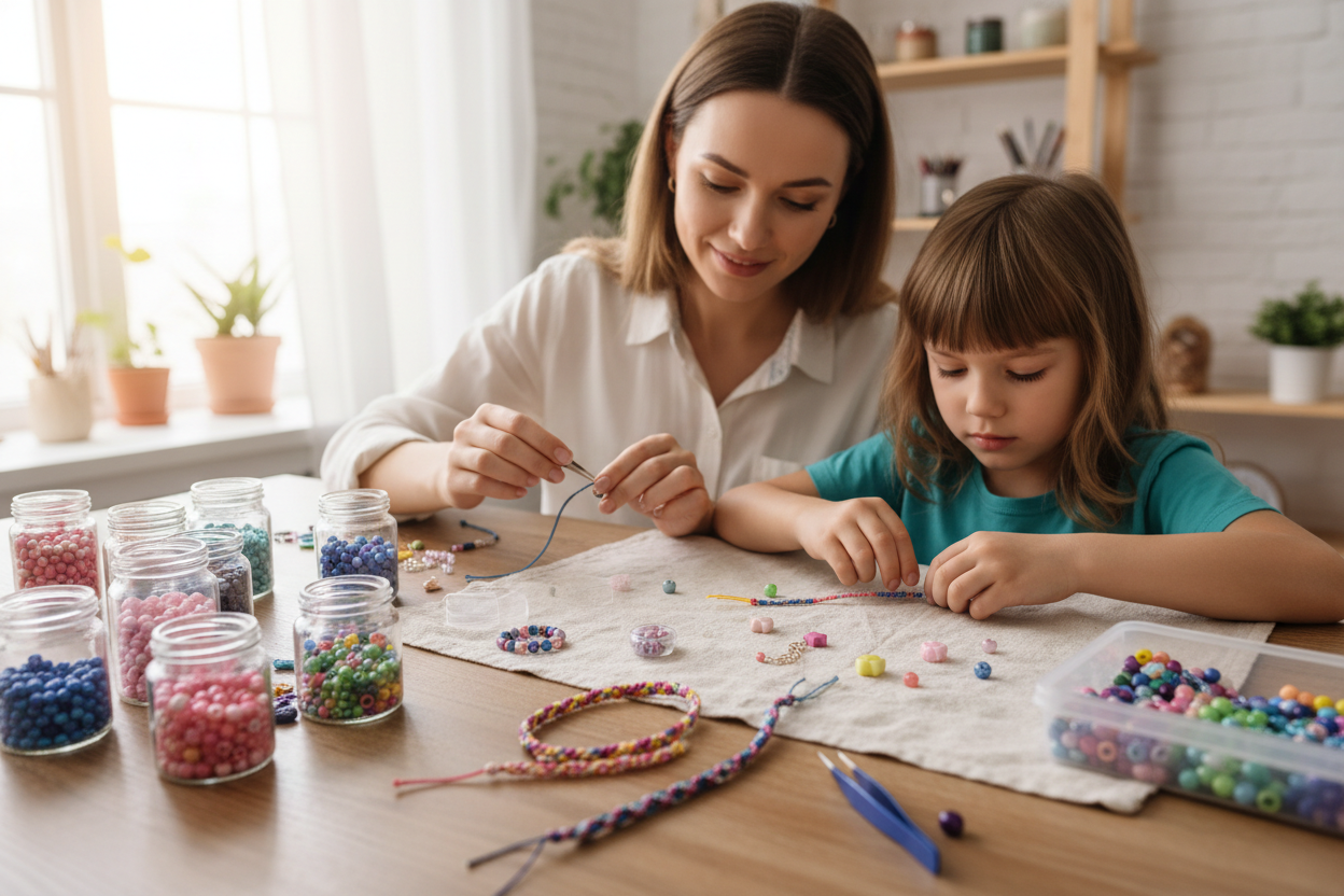 ATELIER MAMĂ - COPIL BRĂȚĂRI DIN MĂRGELE 11:30 - 13:00 (preț / cuplu)